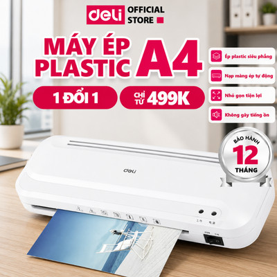 Máy Ép Plastic DELI Khổ A4, Máy Ép Nhiệt Nhựa Dẻo, Máy Cán Màng Ảnh, Tài Liệu, Bằng Khen, Posters