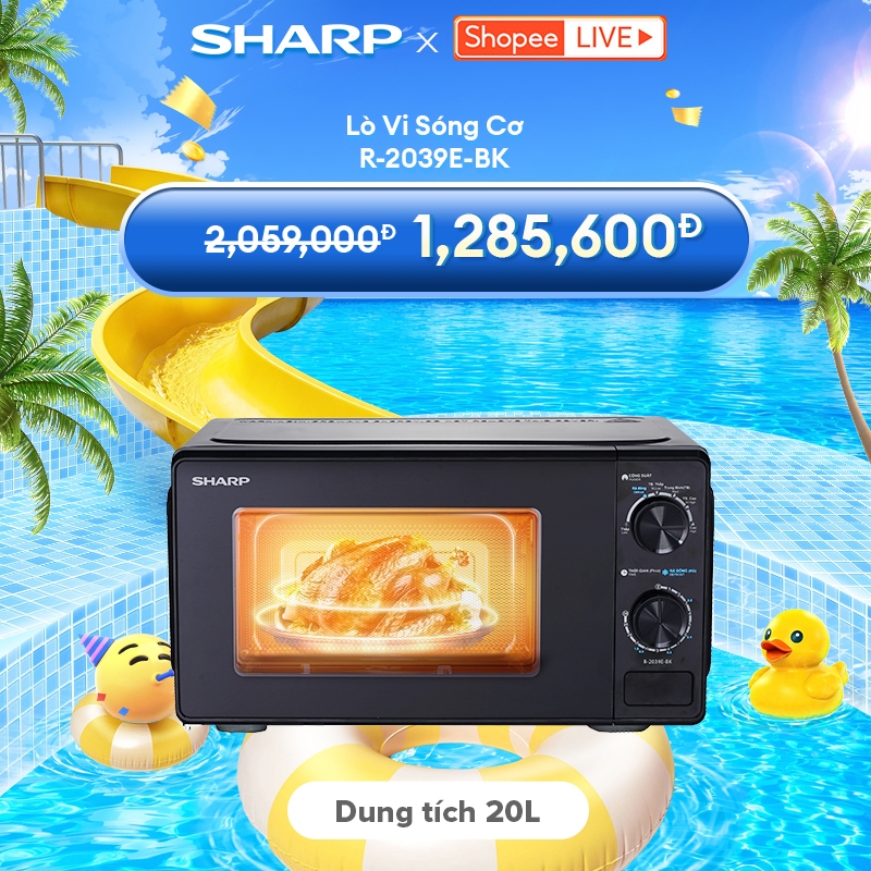 Lò vi sóng Sharp dòng Cơ R-2039E-BK - Dung tích 20L, công suất 700W