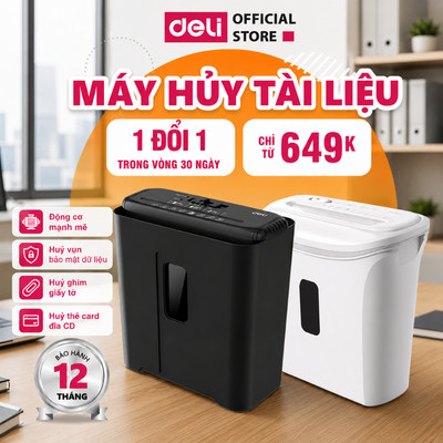 Máy Hủy Tài Liệu DELI Máy Cắt Giấy Huỷ Card CD Máy Bảo Mật Thông Tin Dữ Liệu Cho Doanh Nghiệp, Văn Phòng