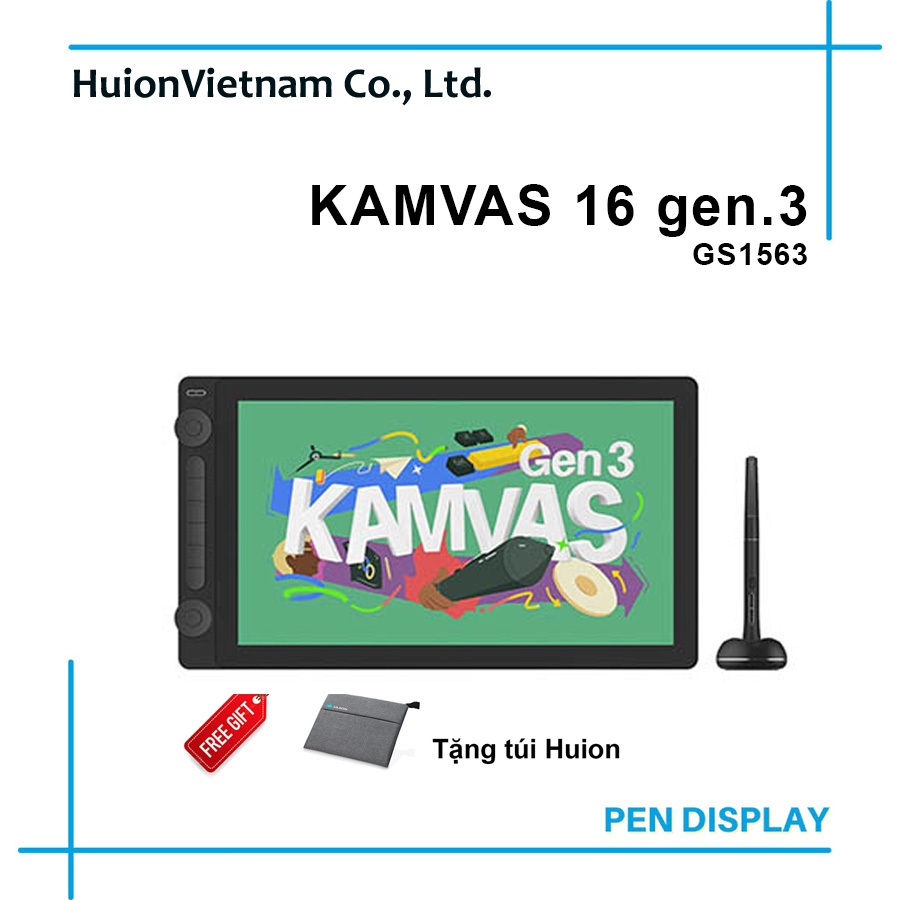 Bảng vẽ LCD Huion Kamvas 16 gen.3 (2.5K)