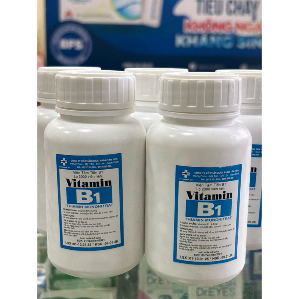 Vitamin b1 trắng- lọ 1800v hỗ trợ ăn ngon sáng da mọc tóc