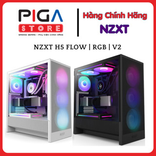 Vỏ Case Máy Tính NZXT H5 Flow V2 | RGB V2 |  Black / White Cường Lực Chính Hãng