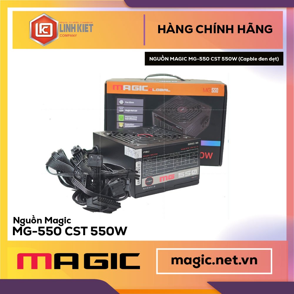 NGUỒN MAGIC MG-550 CST 550W (Capble đen dẹt)