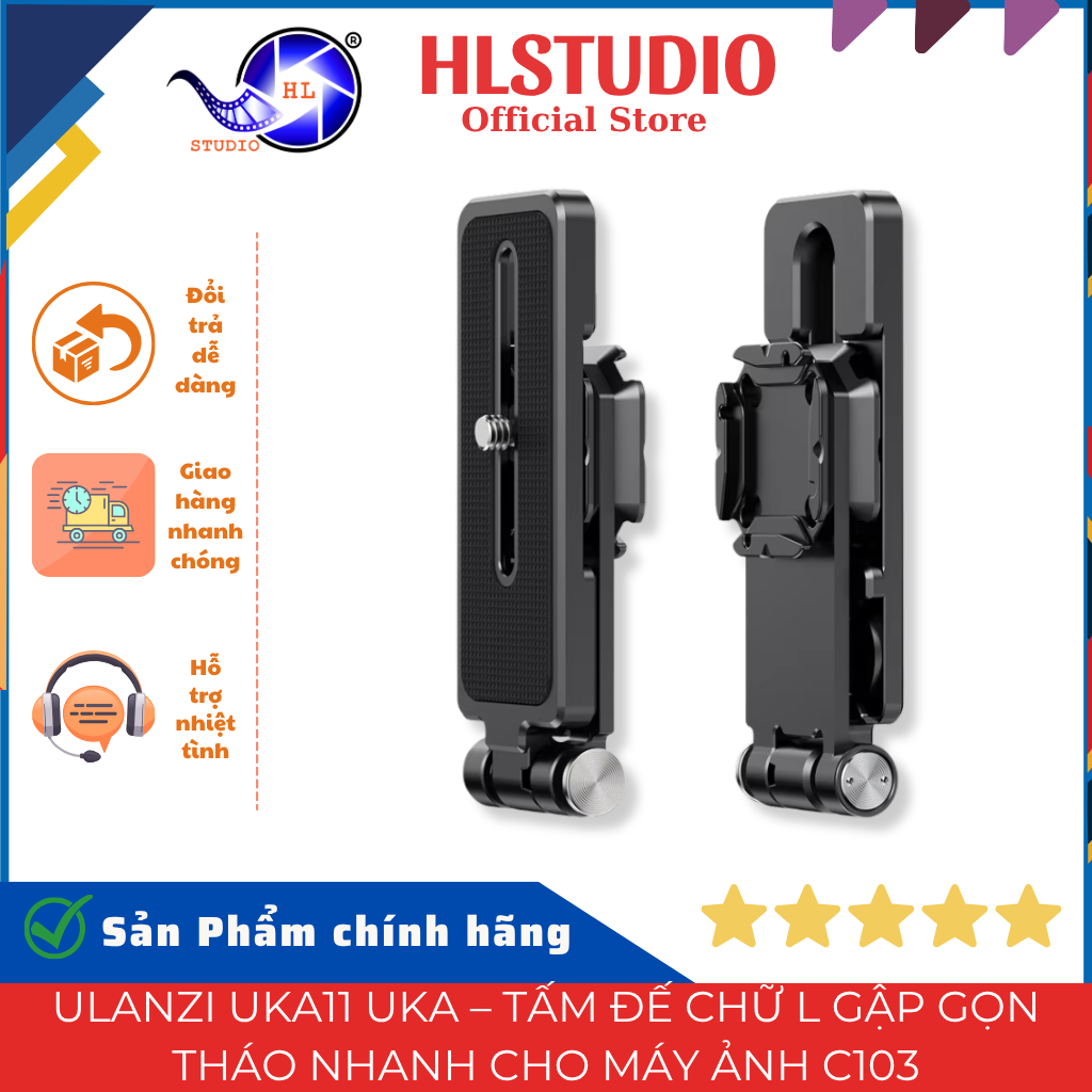 Tấm Đế Chữ L Tháo Nhanh Ulanzi UKA11 Uka L-Plate C103 Gập Gọn Tải 2.5kg