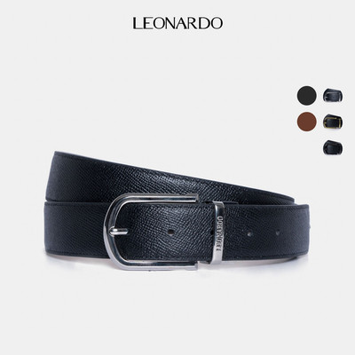 Thắt Lưng Da Nam Devon, Chất Liệu Da Crossgrain Nhập Khẩu Cao Cấp, Thương Hiệu LEONARDO