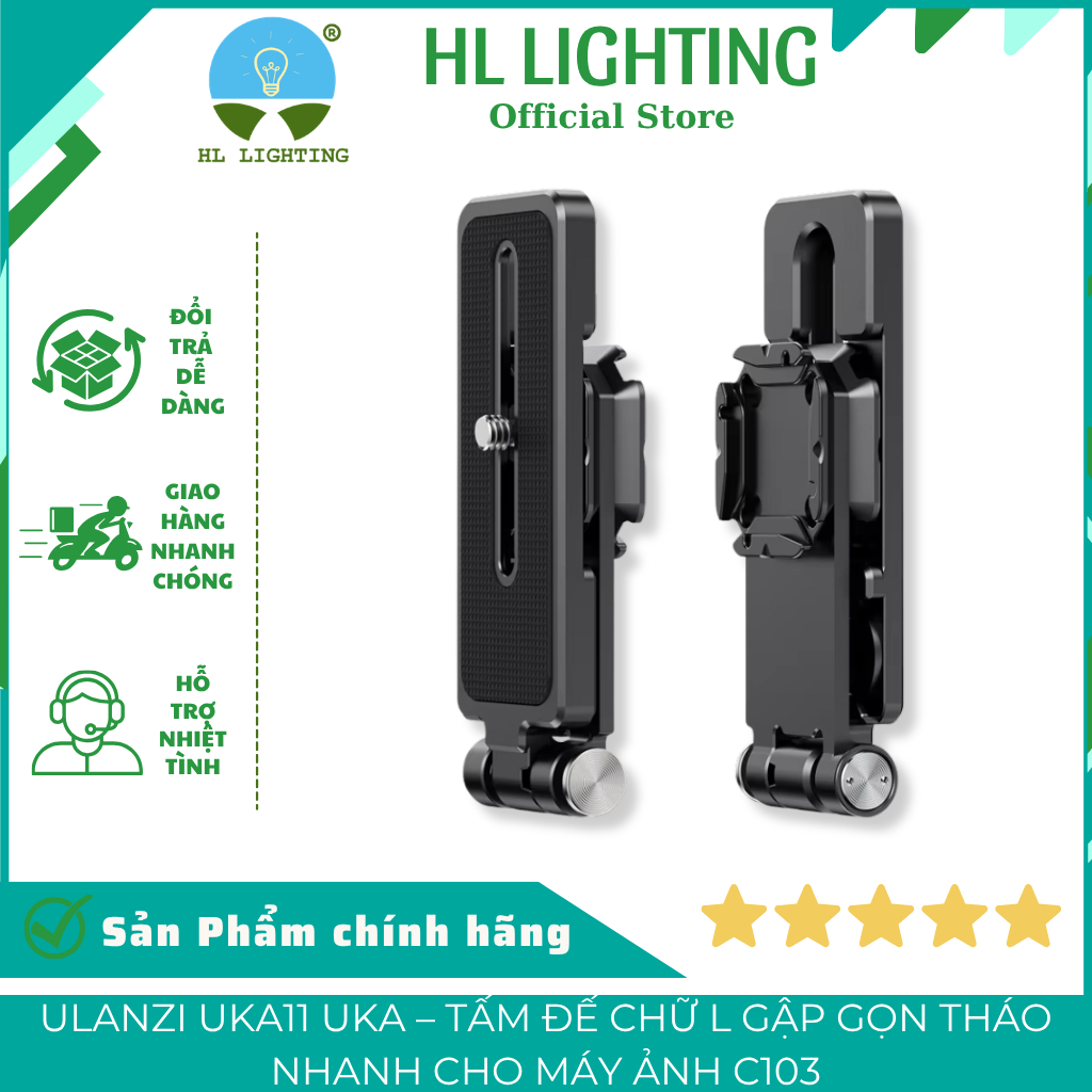 Tấm Đế Chữ L Tháo Nhanh Ulanzi UKA11 Uka L-Plate C103 Gập Gọn Tải 2.5kg HL Lighting