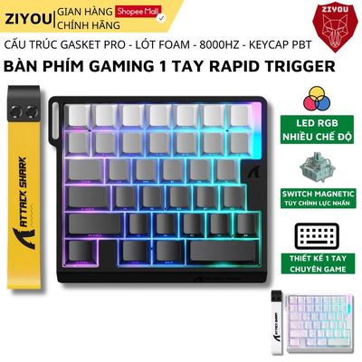 Bàn Phím Một Tay Ziyou Attack Shark M36 HE Magnetic Switch, Rapid Trigger 0.01mm, 8KHz Polling Rate