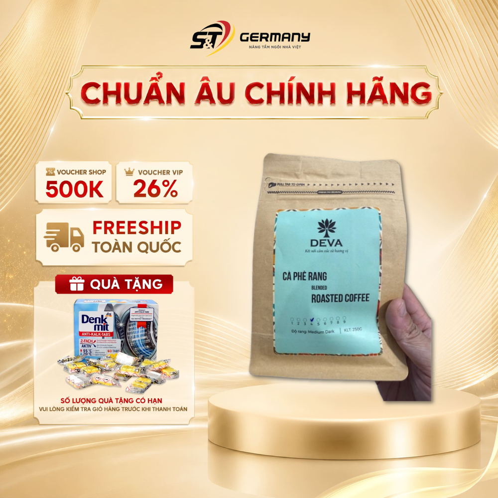 Gói hạt cà phê rang mộc DEVA 250g cao cấp GermanySnT 570040
