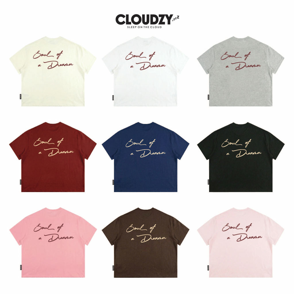 Áo thun boxy CLOUDZY in chữ vải cotton 100% 250gsm form rộng nam nữ áo phông local brand streetwear 