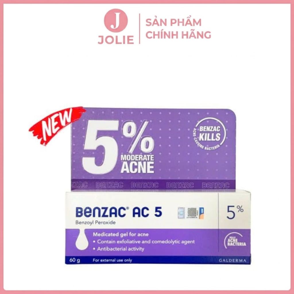 Kem Châm Mụn BENZAC AC 5% 15g giảm mụn, làm dịu da - Jolie