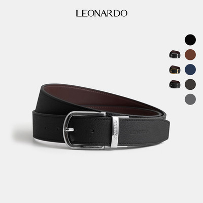 Thắt lưng nam Leonardo Marcus da Microfiber cao cấp bền đẹp đa dụng đi làm đi chơi mặt xoay chiều