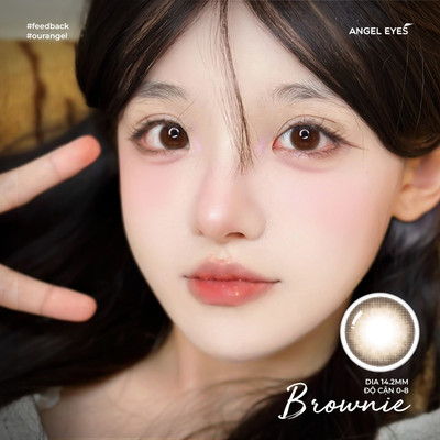 Lens 1 ngày màu xám và nâu độ cận 0-8 nhãn hiệu kính áp tròng Angel Eyes -Dia 14.2mm