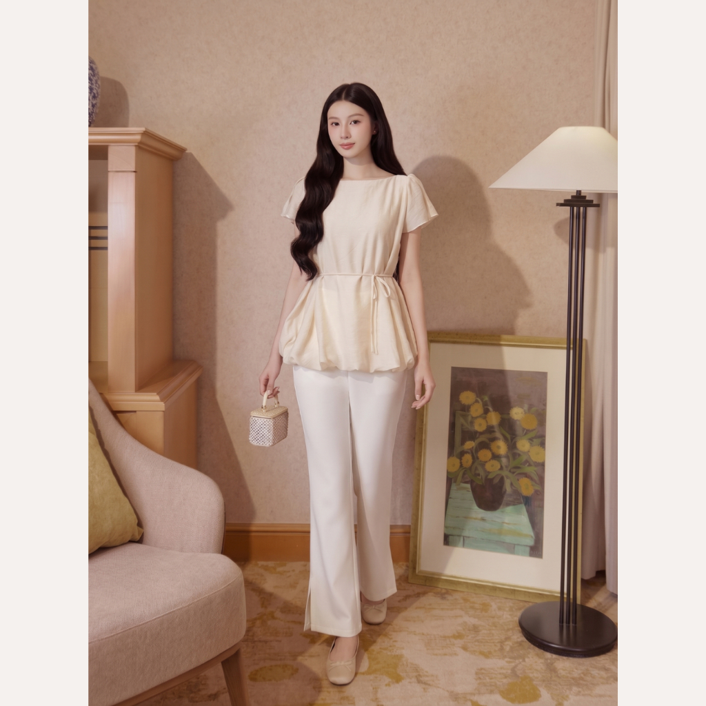 Quần tây nữ ống loe xẻ tà cạp cao, quần vải công sở ống loe nhẹ tôn dáng Linly Store QD-D7 | BigBuy360 - bigbuy360.vn