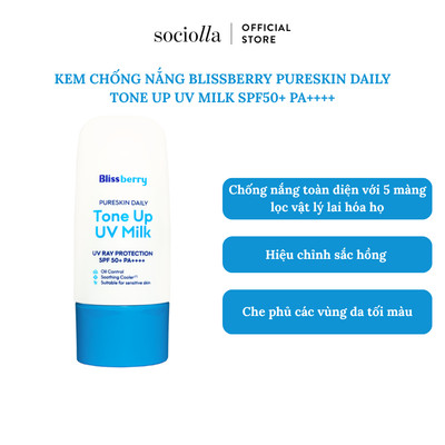 Kem Chống Nắng Blissberry Pureskin Daily Tone Up UV Milk SPF50+ PA++++