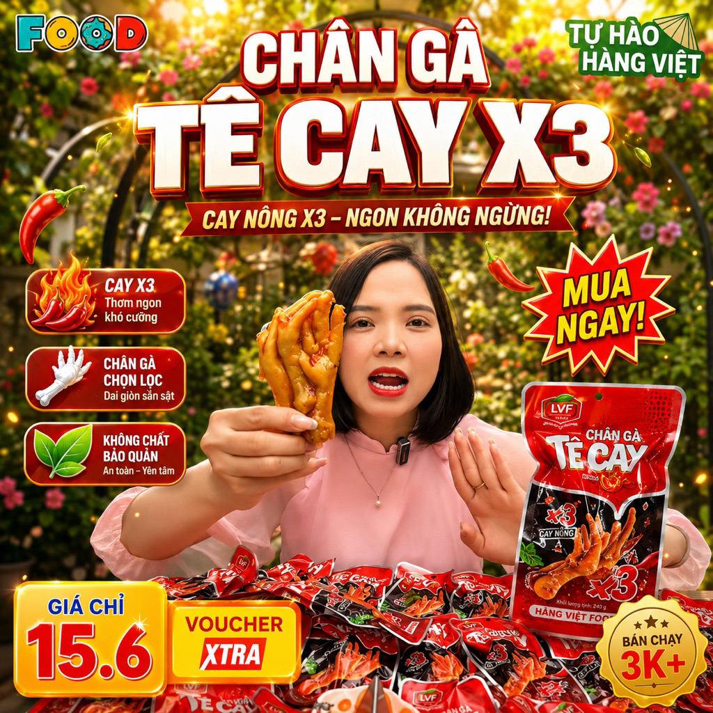 [COMBO 30] CHÂN GÀ TÊ CAY X3 - 70g