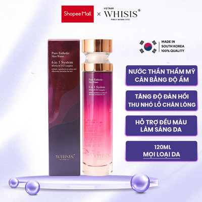 Nước Thần Thẩm Mỹ 6in Cân Bằng Cấp Ẩm Tức Thì WHISIS Pure Esthetic Skin Water 120ml - Hỗ Trợ Dưỡng Sáng Trẻ Hóa Da