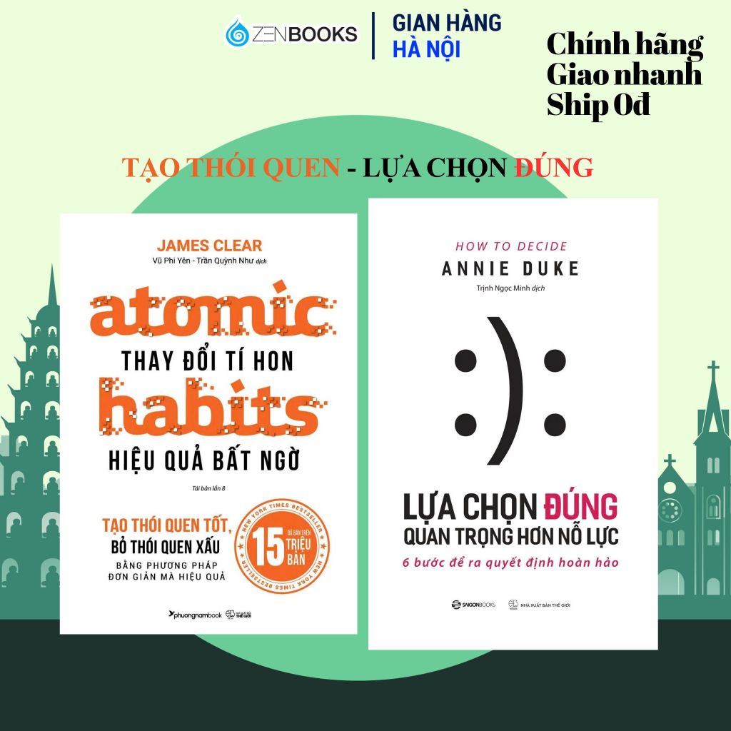 Sách - Combo Atomic Habit & Lựa Chọn Đúng Quan Trọng Hơn Nỗ Lực – Saigonbooks và Phương Nam