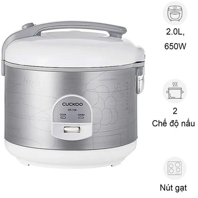 Nồi cơm điện cơ Cuckoo 2.0 lít CR-1190/SIWHVNCV - Hàng chính hãng bảo hành 24 tháng