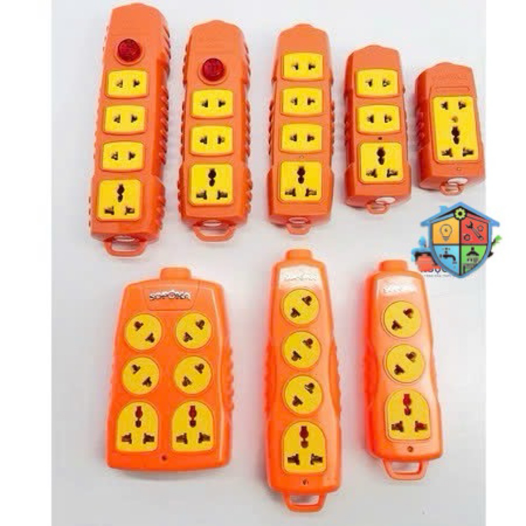 [CHÍNH HÃNG ]Ổ cắm điện lõi sứ chống cháy SOPOKA 6000W siêu chịu tải -Loại chéo 2 ổ,3 ổ,4 ổ,6 ổ SOPO