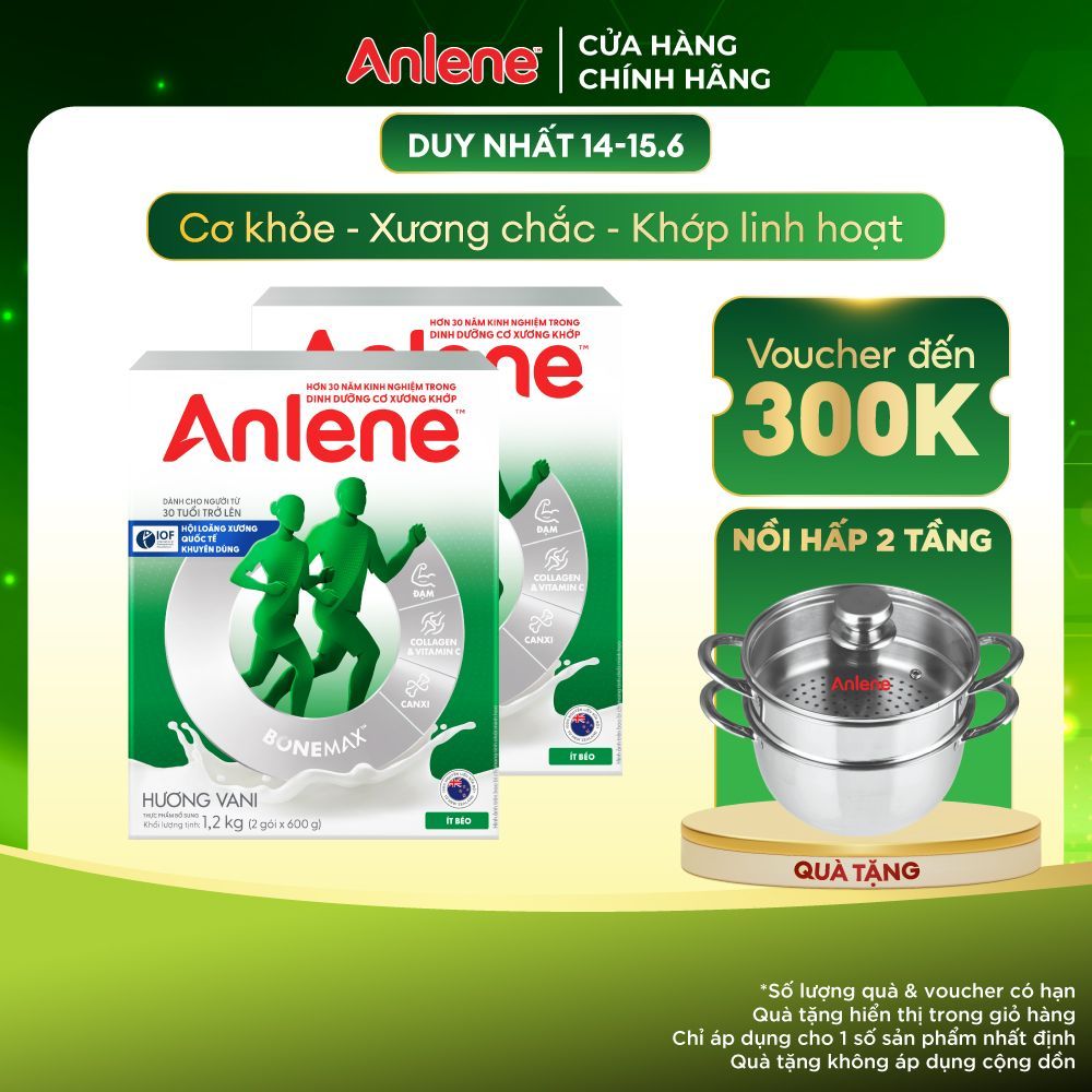 Combo 2 hộp Sữa Bột Anlene Hương Vani 1.2kg | BigBuy360 - bigbuy360.vn