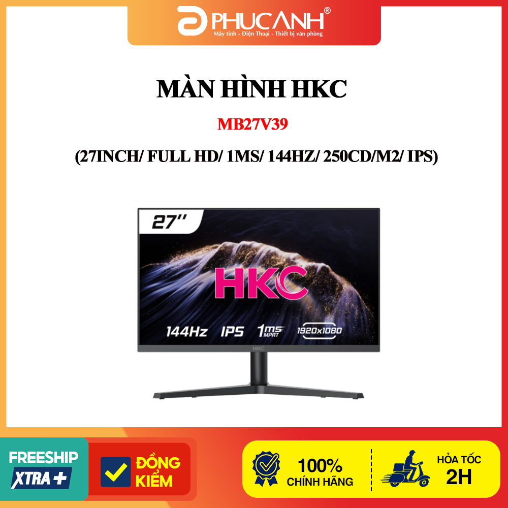 Màn hình gaming HKC MB27V39 27Inch, Full HD, 1ms, 144Hz, IPS - Hàng Chính Hãng, BH 24 tháng