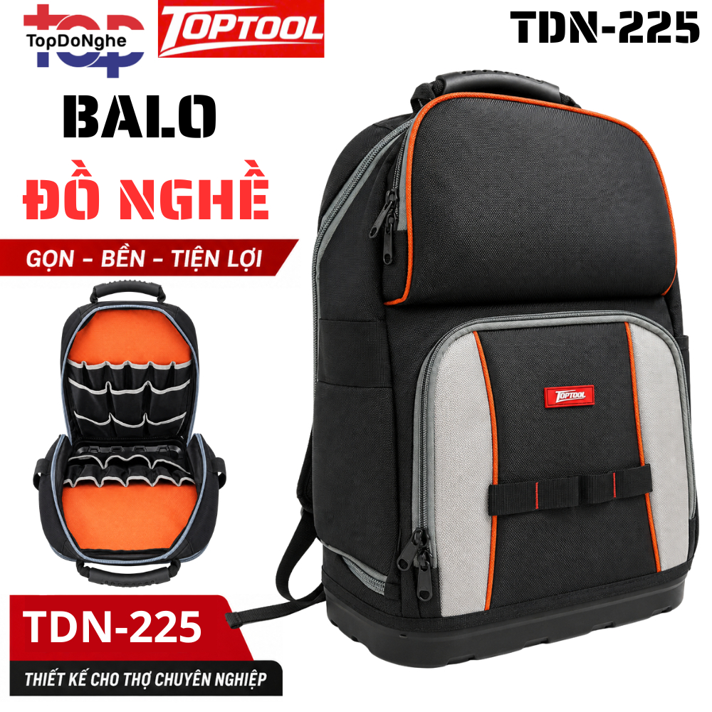 Balo Đựng Đồ Nghề Top Đồ Nghề Top Tool TDN-225 1680D Đế Nhựa Chống Nước Form Cứng Cho Thợ Điện Kỹ Th