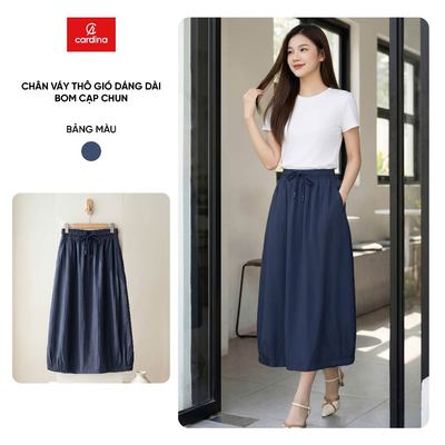 Chân váy nữ CARDINA chất liệu thô gió dáng bom cạp chun  6CVB01