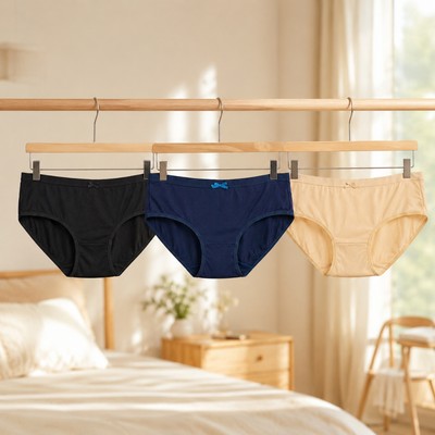 Combo 3 Quần lót SUNFLY cotton cạp cao trơn PA422