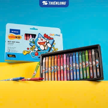 Mẫu Mới 18 Màu Bút Sáp màu Thiên Long Doraemon CR-C05/DO 18 Màu
