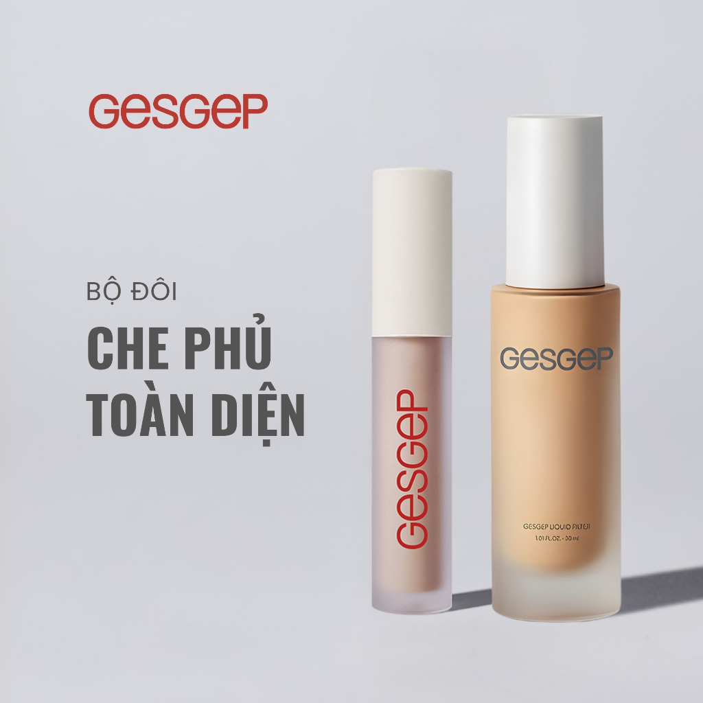 Combo kem nền Gesgep Liquid Filter và kem che khuyết điểm Gesgep Multi Concealer