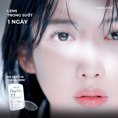 Lens 1 ngày Angel Eyes không màu, trong suốt | Có độ cận từ 1.00 đến 10.00
