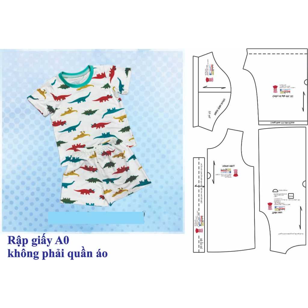 Rập giấy A0 bộ đùi thun bé trai mã B22