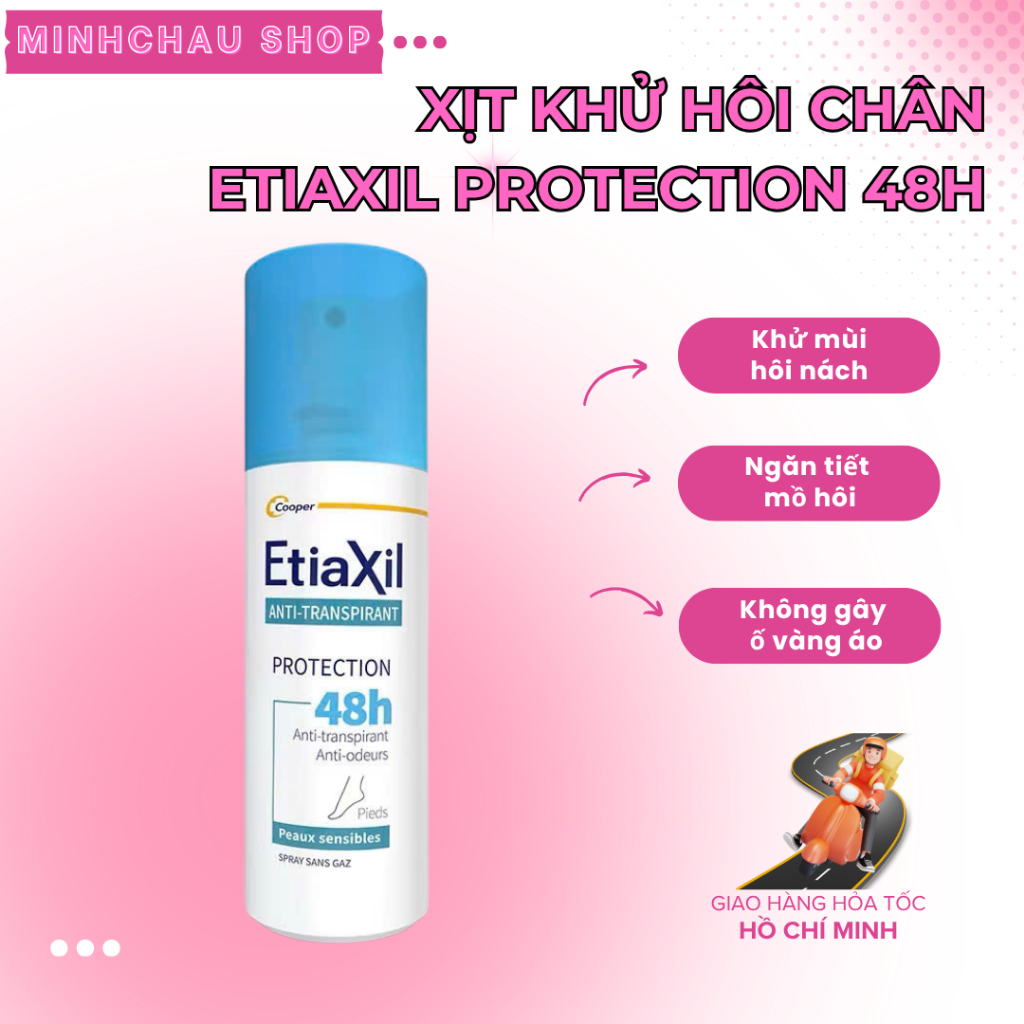 Xịt Khử Mùi Hôi Chân Etiaxil 100ml, Bảo Vệ Kép, Ngăn Mồ Hôi 48h, Khử Mùi Cơ Thể Hiệu Quả.