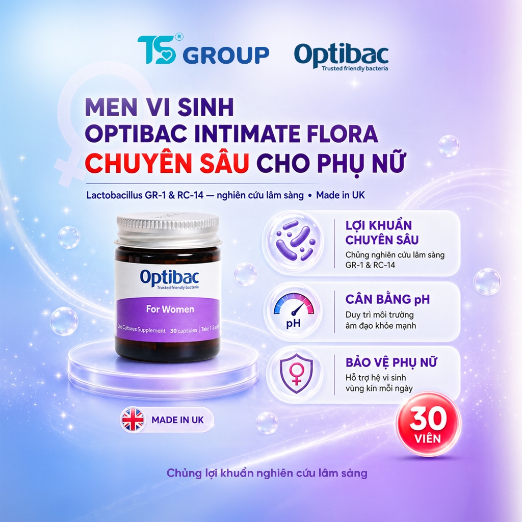 Viên uống bổ sung lợi khuẩn cho phụ nữ OPTIBAC INTIMATE FLORA FOR WOMEN - Hộp 30 viên
