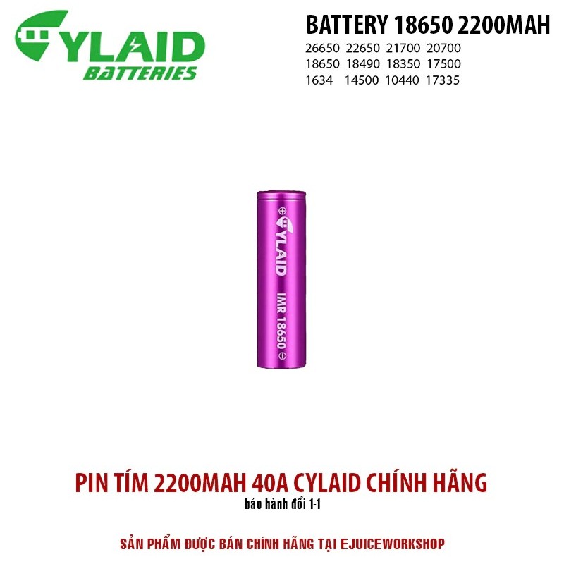 Pin Cylaid 18650  dung lượng cao 2200mAH 40A