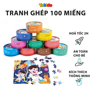 Tranh Ghép Hình 100 Mảnh Puzzle YOKIDO - Đồ Chơi Ghép Hình Giáo Dục Sớm Cho Bé Phối Hợp Tay Mắt