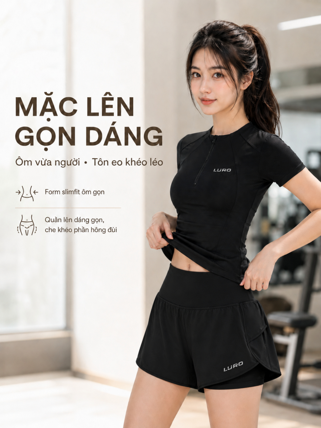 S96N — Set tập gym nữ áo lưới, quần 2 lớp 2