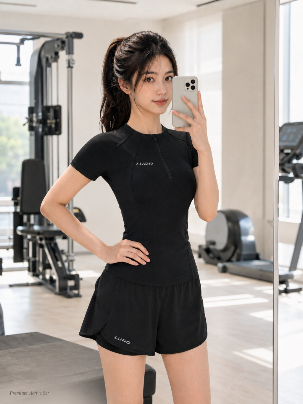S96N — Set tập gym nữ áo lưới, quần 2 lớp 6