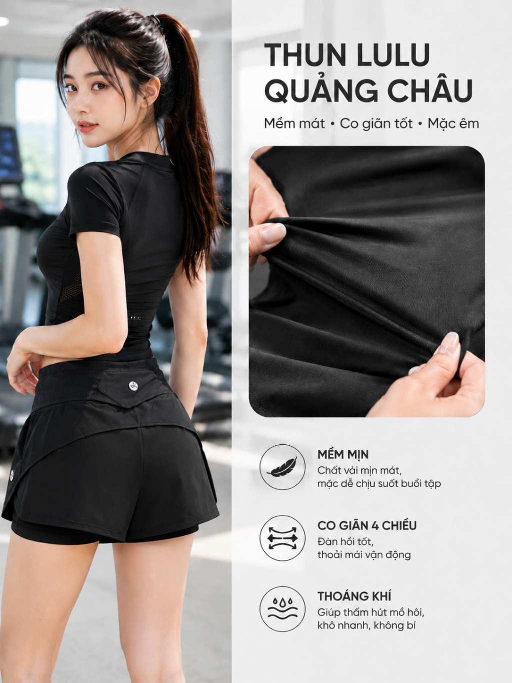 S96N — Set tập gym nữ áo lưới, quần 2 lớp 3