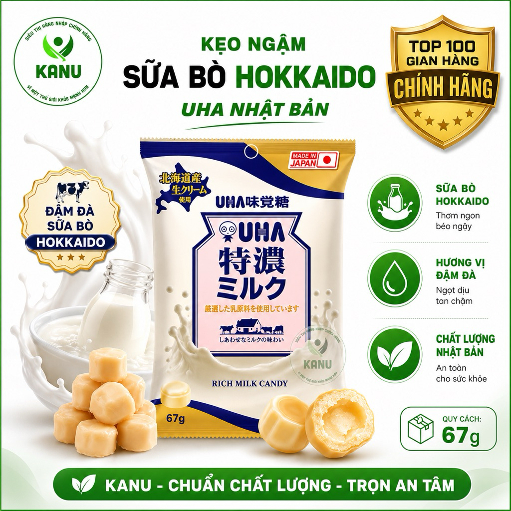 Kẹo sữa bò UHA Nhật Bản