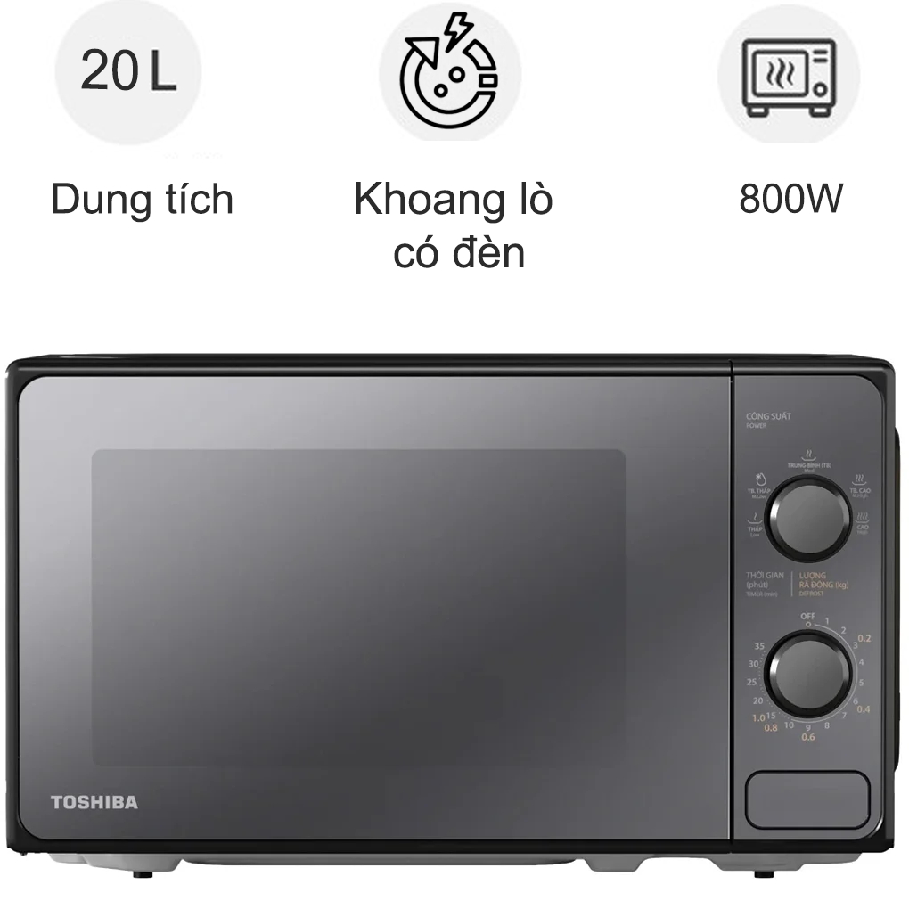 Lò vi sóng Toshiba MM2-MM20PE(BM)VN 20 lít - Hàng chính hãng bảo hành 12tháng