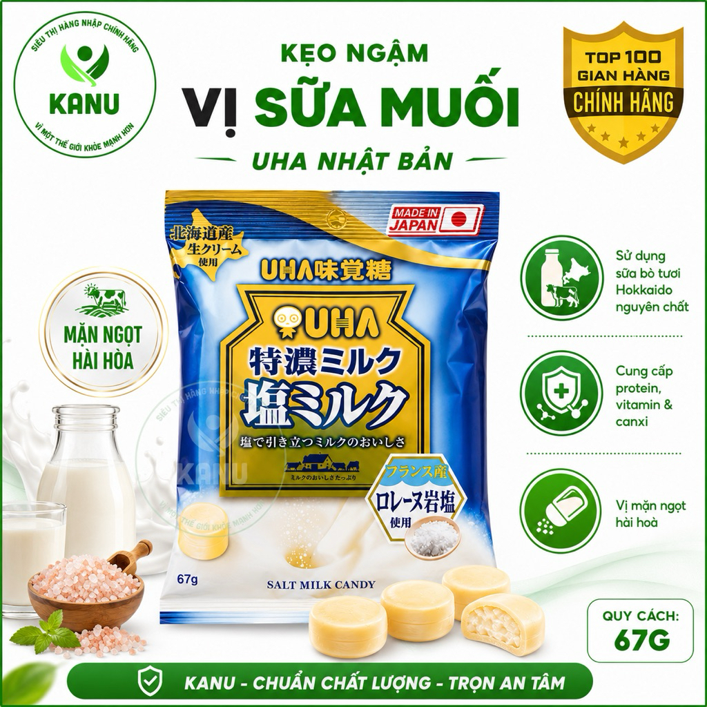 Kẹo sữa muối UHA Nhật Bản