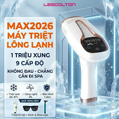 Máy triệt lông vĩnh viễn băng lạnh kèm chức năng trẻ hóa da mini cầm tay Lescolton vô hạn xung thế hệ mới nhất