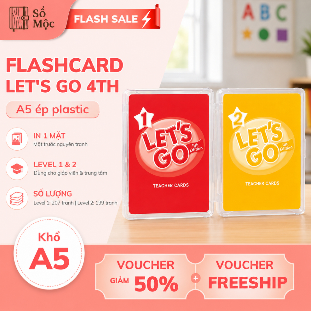 Flashcard Let's Go 4th Edition 1 2 A5 Ép Plastic Thẻ Học Từ Vựng Tiếng Anh Giáo Cụ Anh Ngữ
