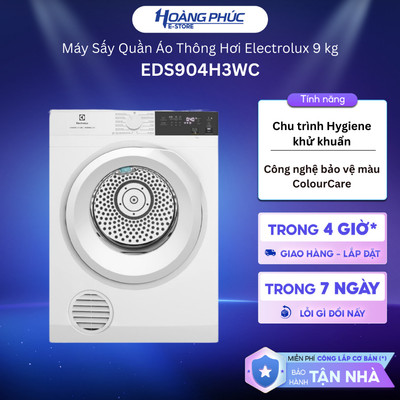 EDS904H3WC | Máy Sấy Thông Hơi Electrolux 9 kg EDS904H3WC UltimateCare 300 {Toàn Quốc}