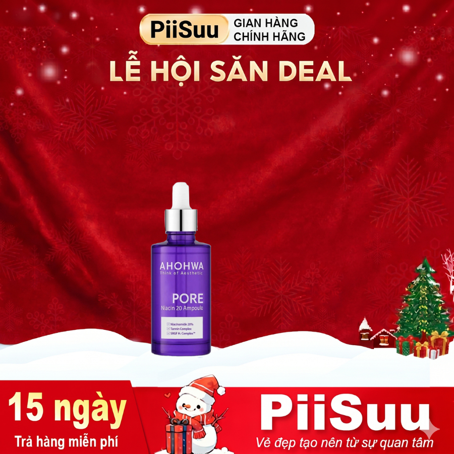 Serum Ahohwa làm sáng, cải thiện sắc tố, thu nhỏ lỗ chân lông Ahohwa Pore Niacinamide 20% Ahohwa 30m