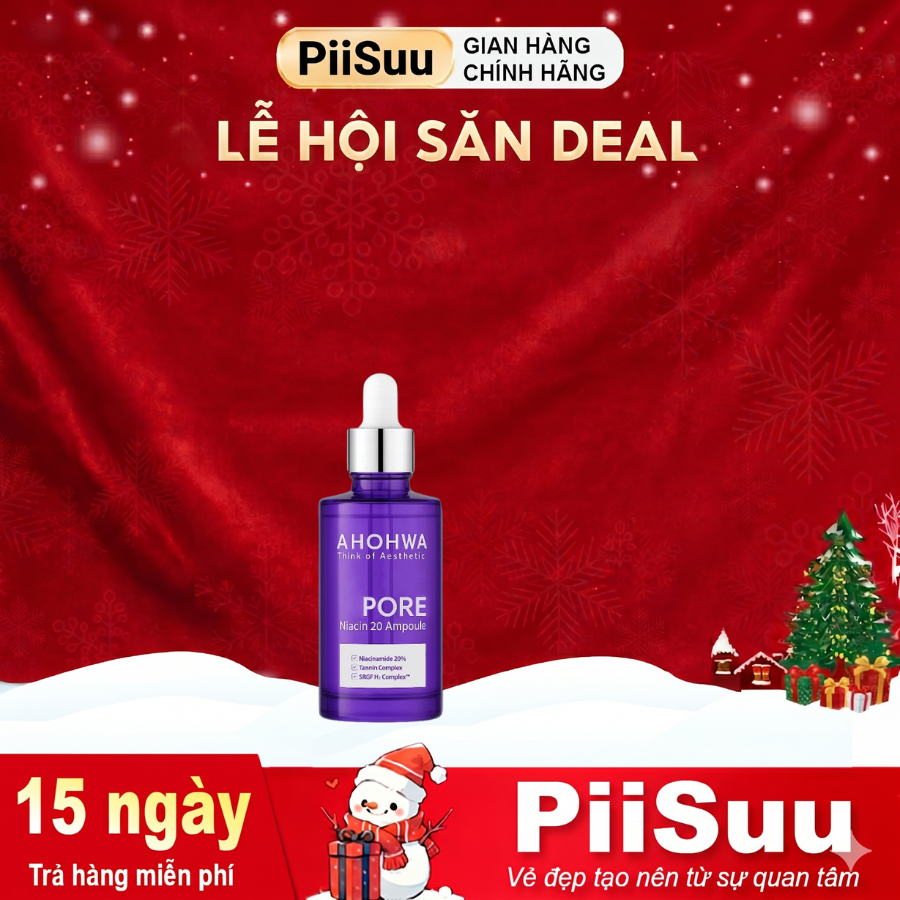 Serum Ahohwa làm sáng, cải thiện sắc tố, thu nhỏ lỗ chân lông Ahohwa Pore Niacinamide 20% Ahohwa 30m