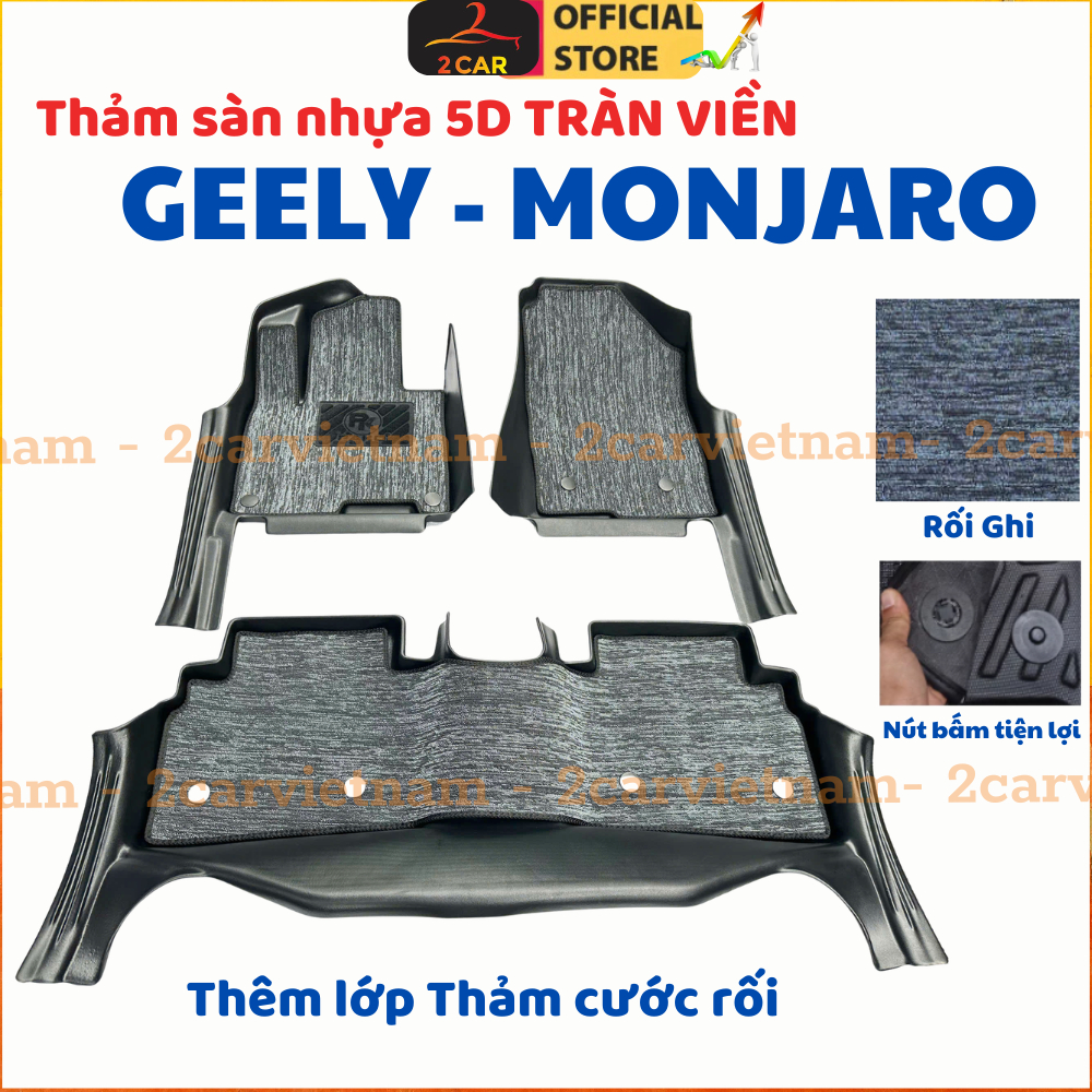 Thảm lót sàn NHỰA 5D xe GEELY MONJARO , geely monjaro Mẫu TPE Tràn viền bậc cửa, Dễ vệ sinh- Mẫu MĐ