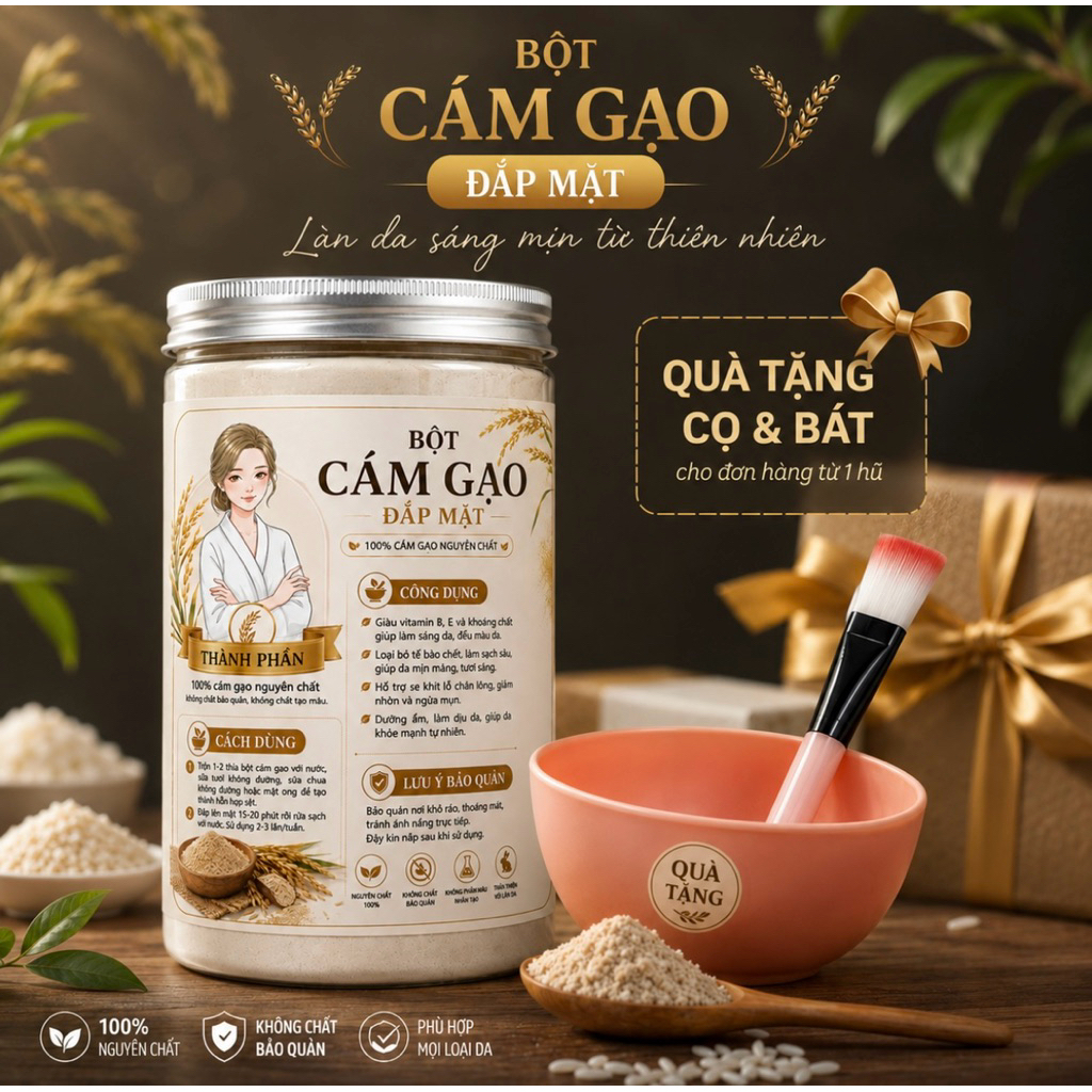 1kg bột cám gạo sữa đắp mặt dưỡng da
