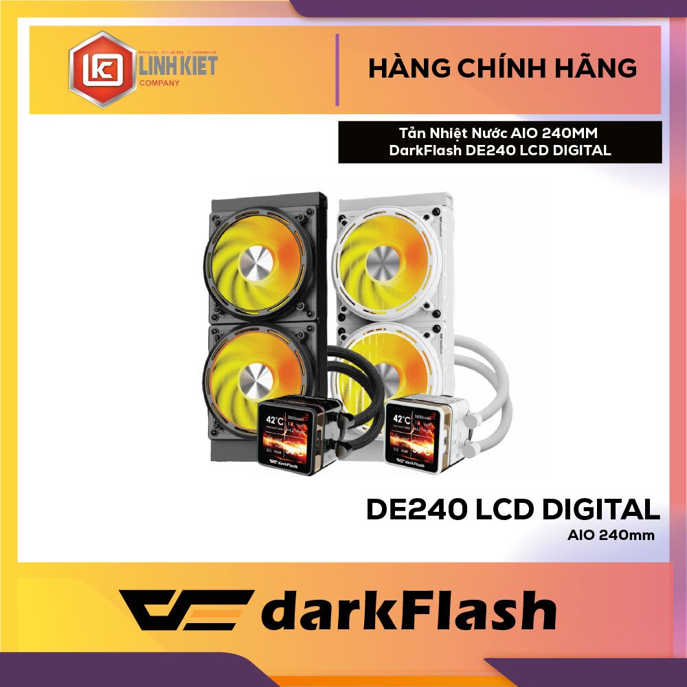 Tản Nhiệt Nước AIO 240MM DarkFlash DE240 LCD DIGITAL